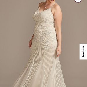 NWT ivory David’s Bridal wedding dress size 18